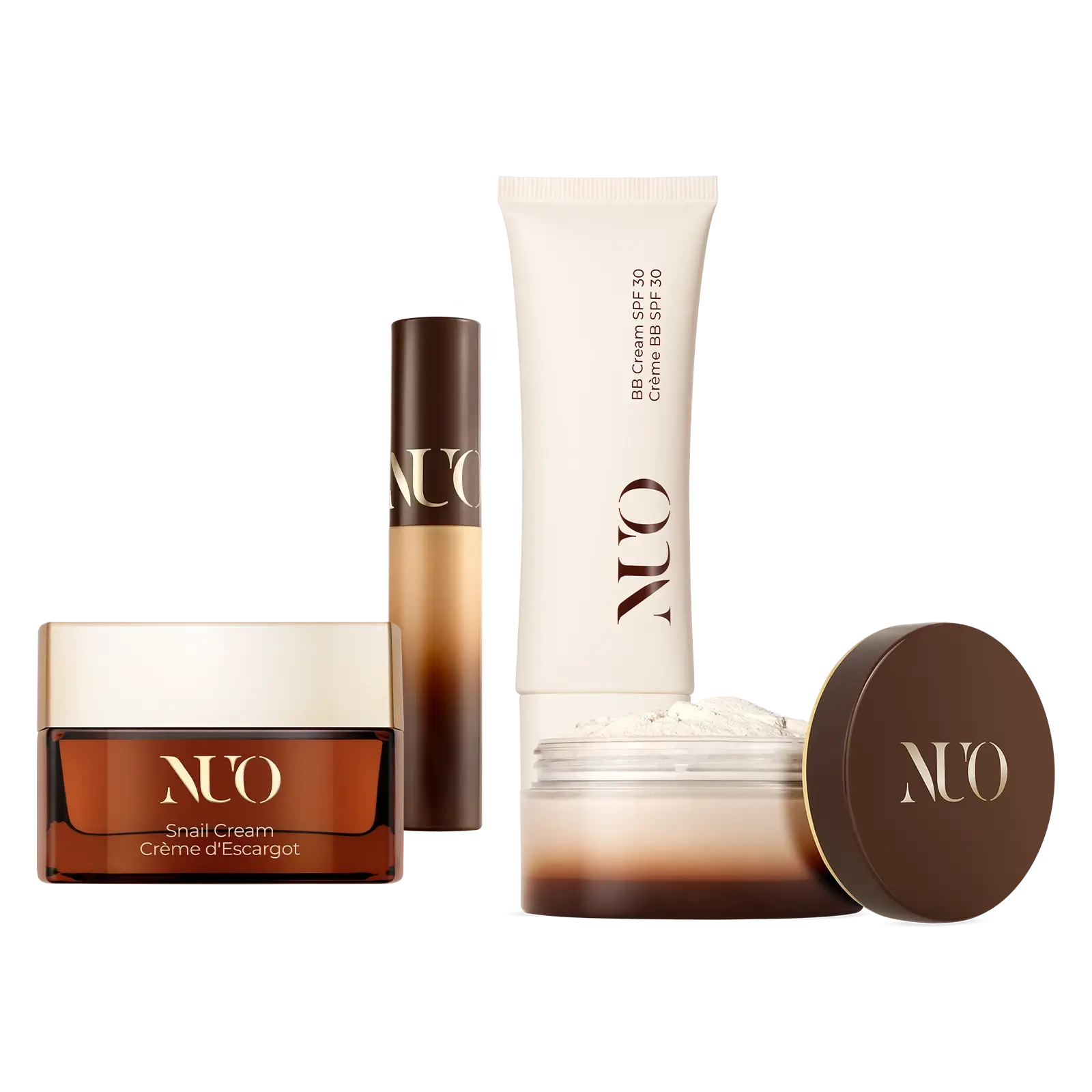 NU SKIN セット Set Crema cu Mucina de Melc, BB Cream SPF30, Concealer si Pudra Pulber