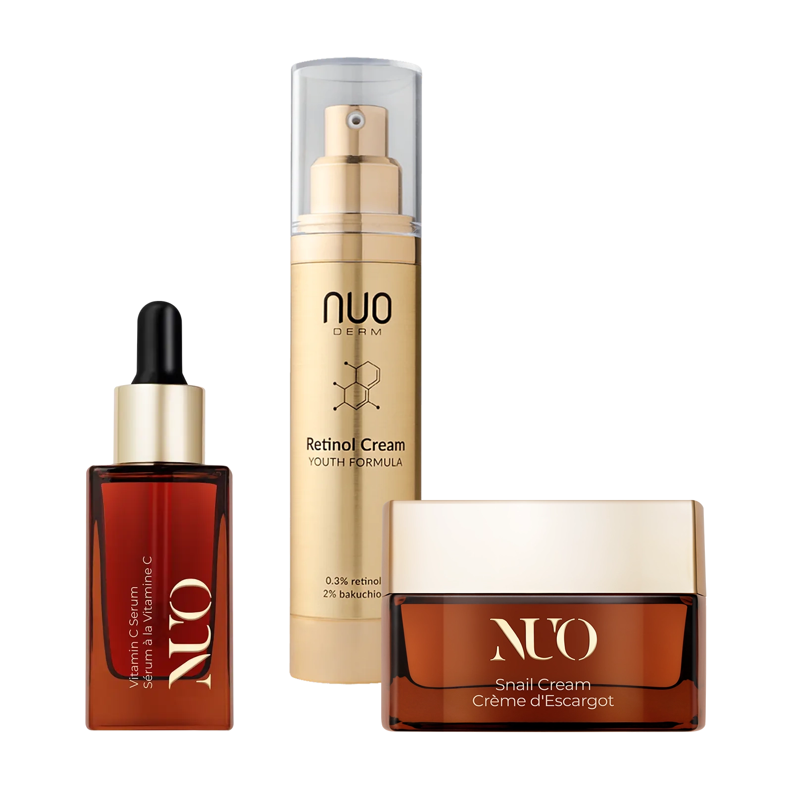 Set Ser cu Vitamina C, Crema cu Retinol si Crema cu Mucina de Melc (3 produse)