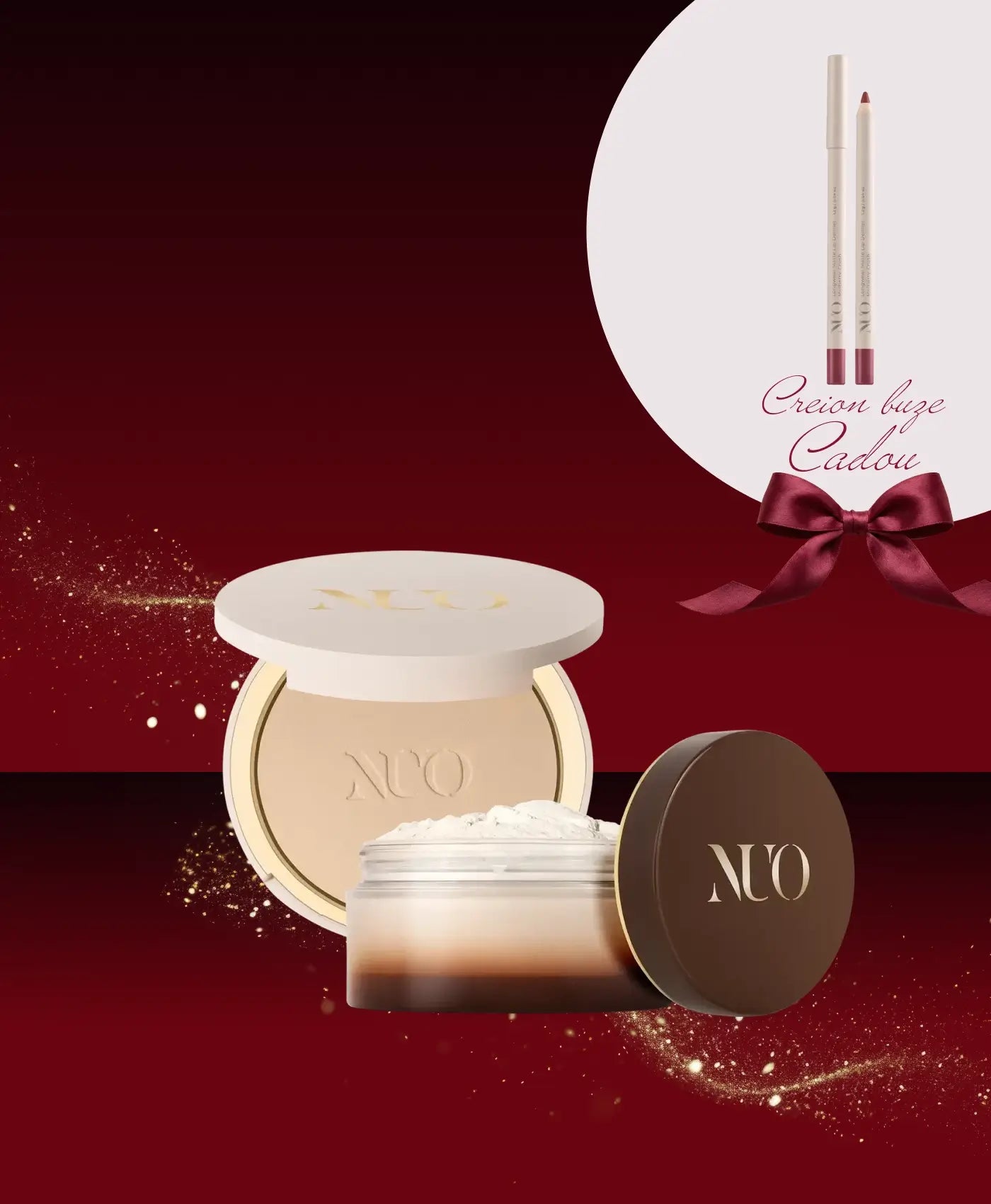 Set Pudra Pulbere si Pudra Compacta Matifianta (2 produse) + Creion Buze CADOU