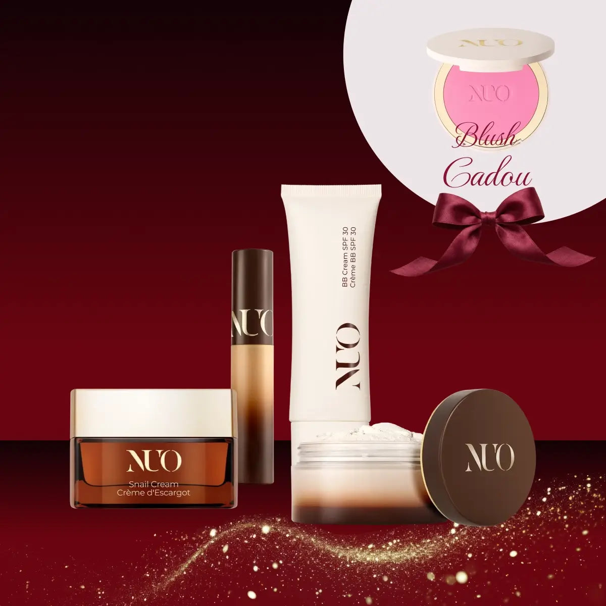 Set Crema cu Mucina de Melc, BB Cream SPF30, Concealer si Pudra Pulbere (4 produse) + Blush CADOU