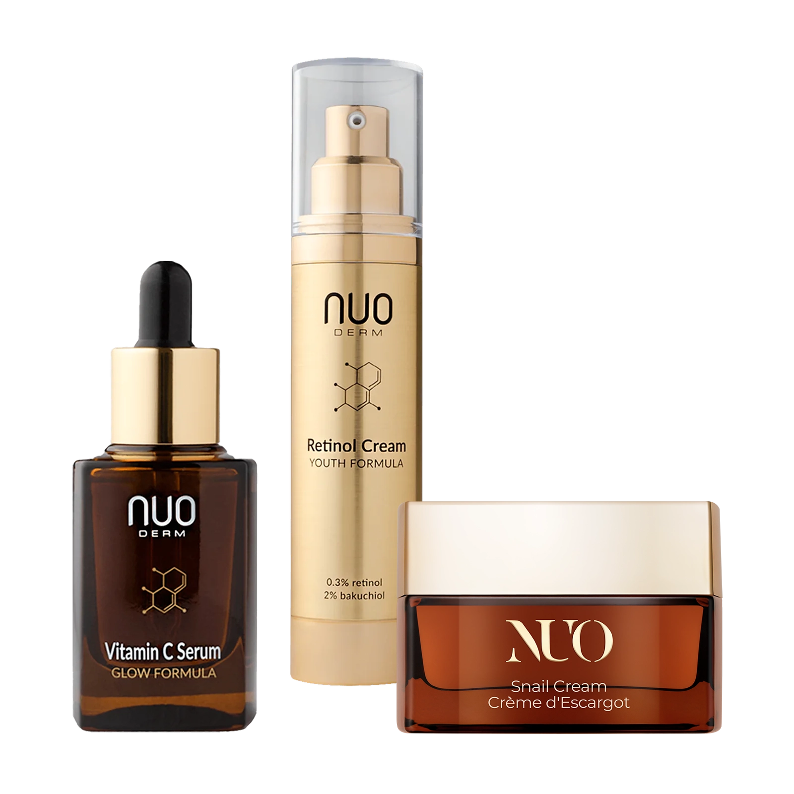 Set Ser cu Vitamina C, Crema cu Retinol si Crema cu Mucina de Melc (3 produse)